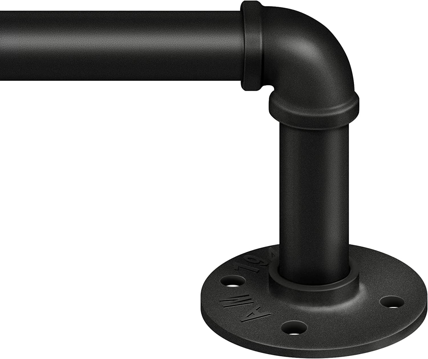 66" to 120"Curtain Rods for Windows, 1 inch Industrial Curtain Rod, Adjustable Wrap Around Black Curtain Rods, Black Industrial Indoor/Outdoor Curtain Rod