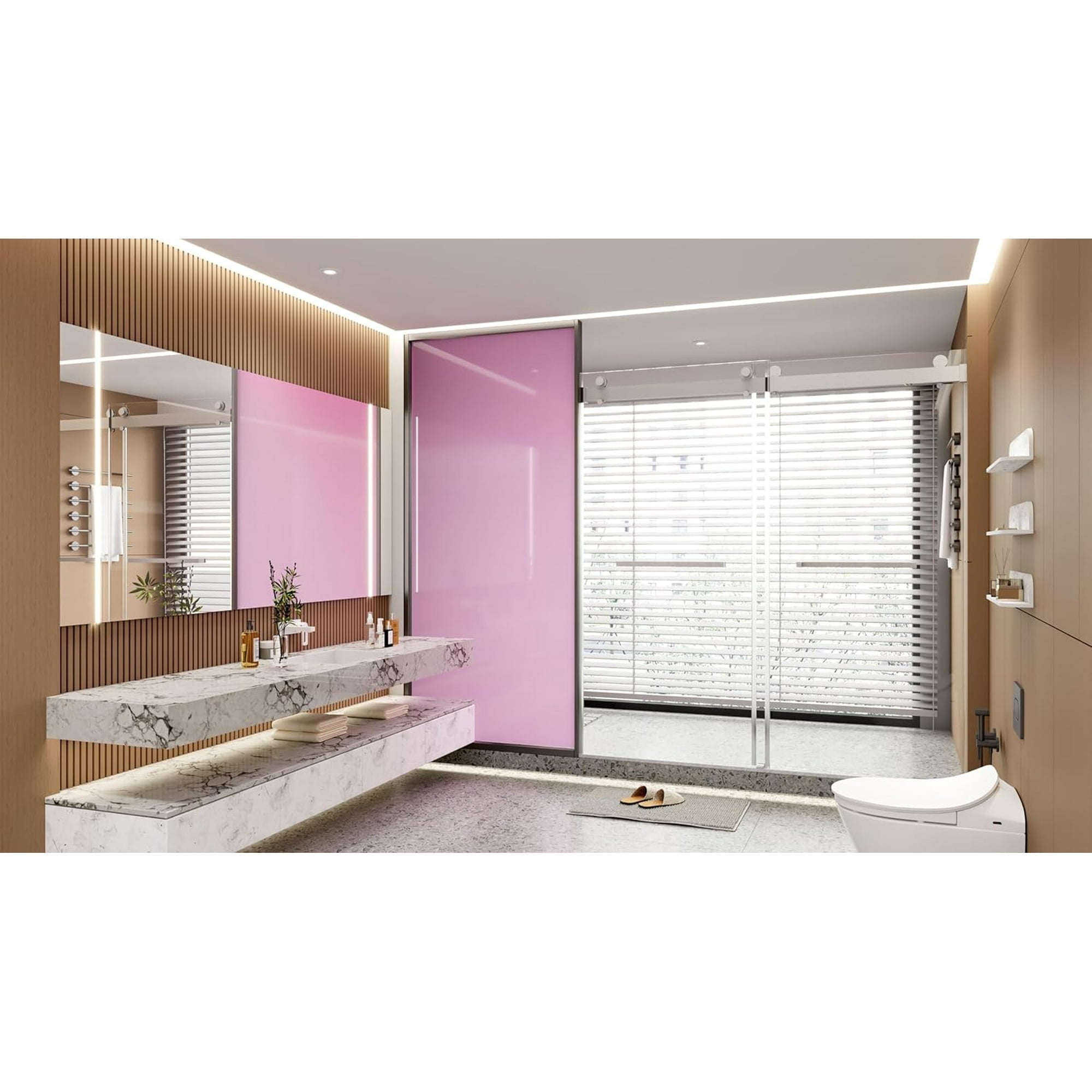 68-72" W x 76" L Frameless Double Sliding Shower Door - Soft-Close Feature, Brushed Nickel, 3/8" (10mm) Thick SGCC Tempered Glass Door with Explosion-Proof Film