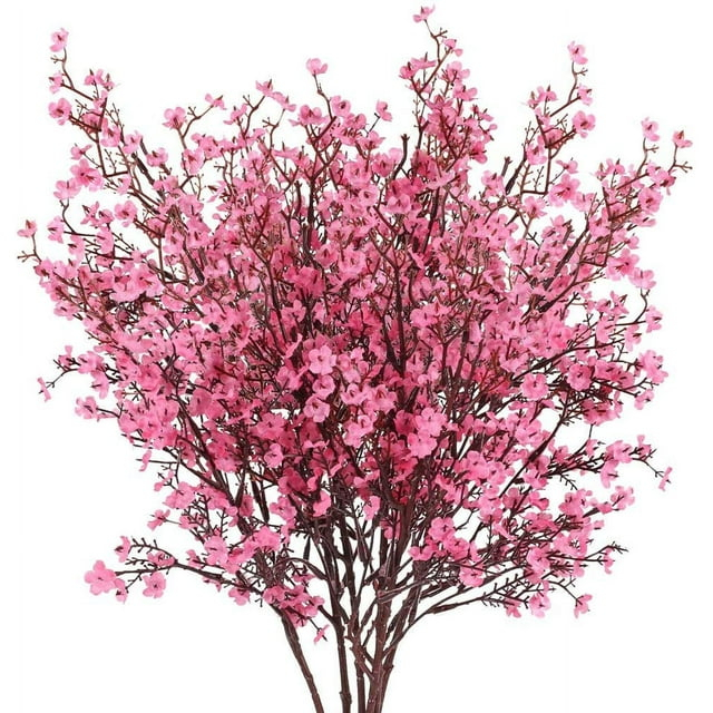 Viworld 6 Bundles Baby Breath Flowers Artificial Bulk Gypsophila Bouquets Pink Real Touch Silk Floral Arrangements for Table Centerpieces Wedding Home Farmhouse Party DIY Decor