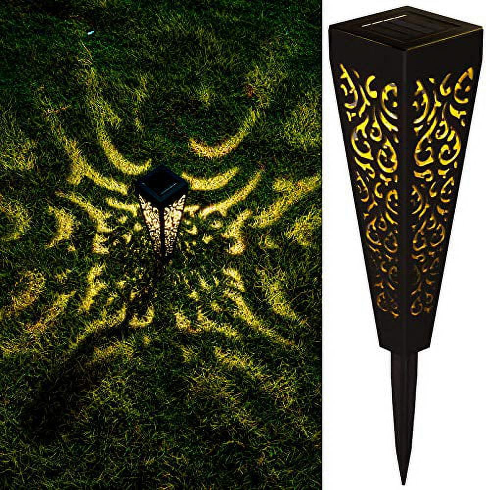 6Pcs Solar Pathway Garden Lights Outdoor Decorative Stakes, Waterproof LED Landscape Lighting for Lawn, Walkway, Patio, Yard (8 Lumens)