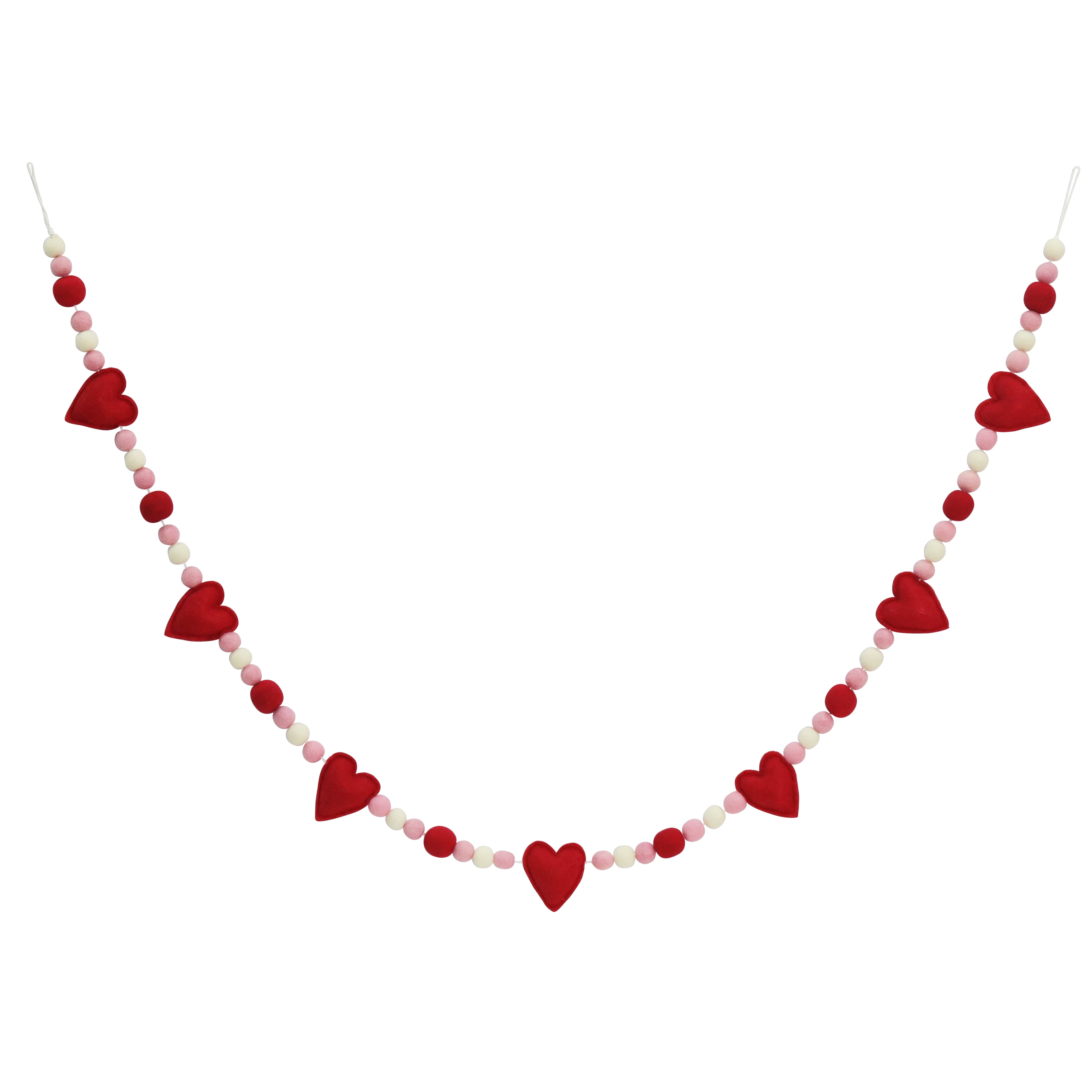 6ft. Hearts & Pom Poms Garland by Celebrate It™-Valentine's Day Decorations