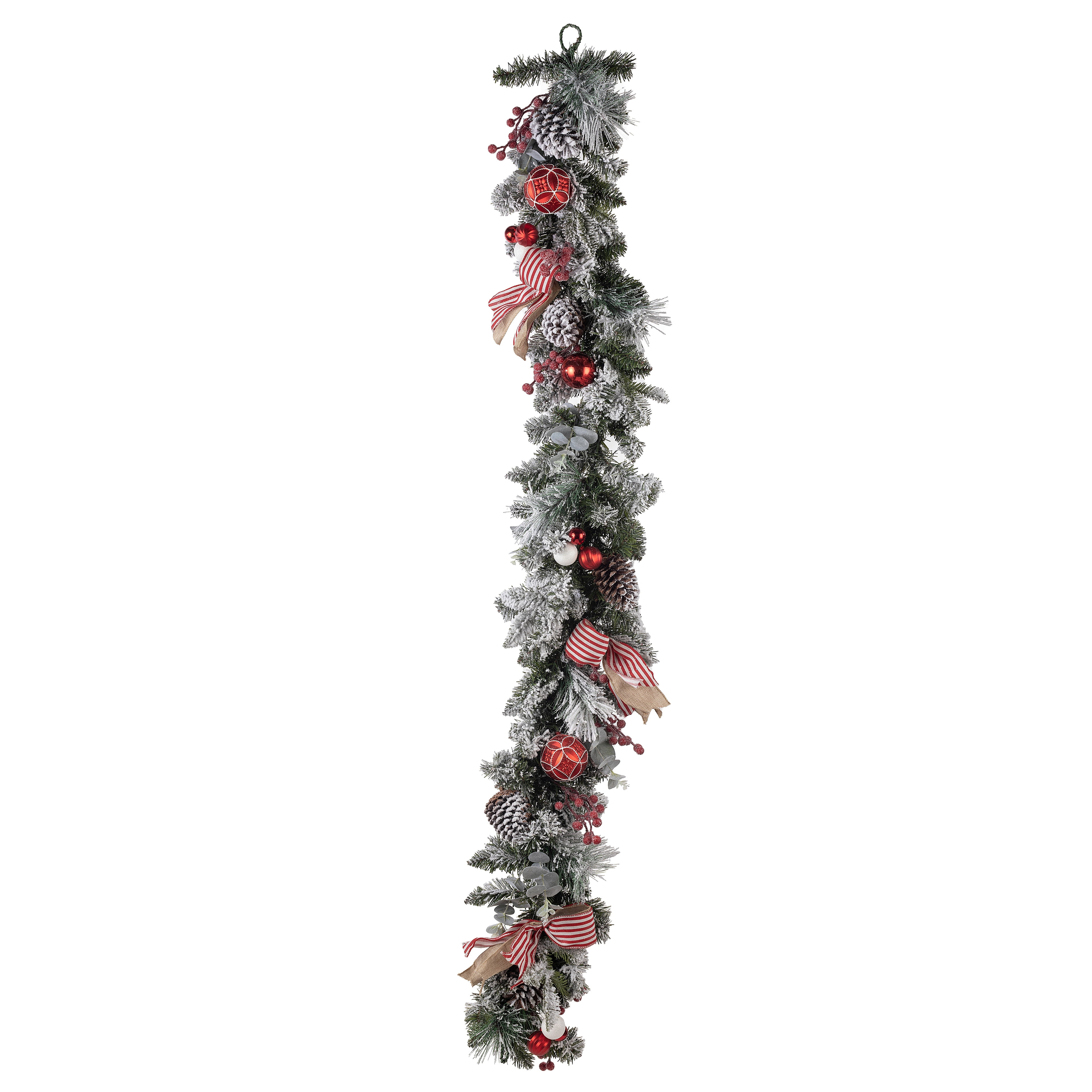 6ft. Snowy Pine & Red Berry Garland by Ashland® - Christmas Garland for Home Decor