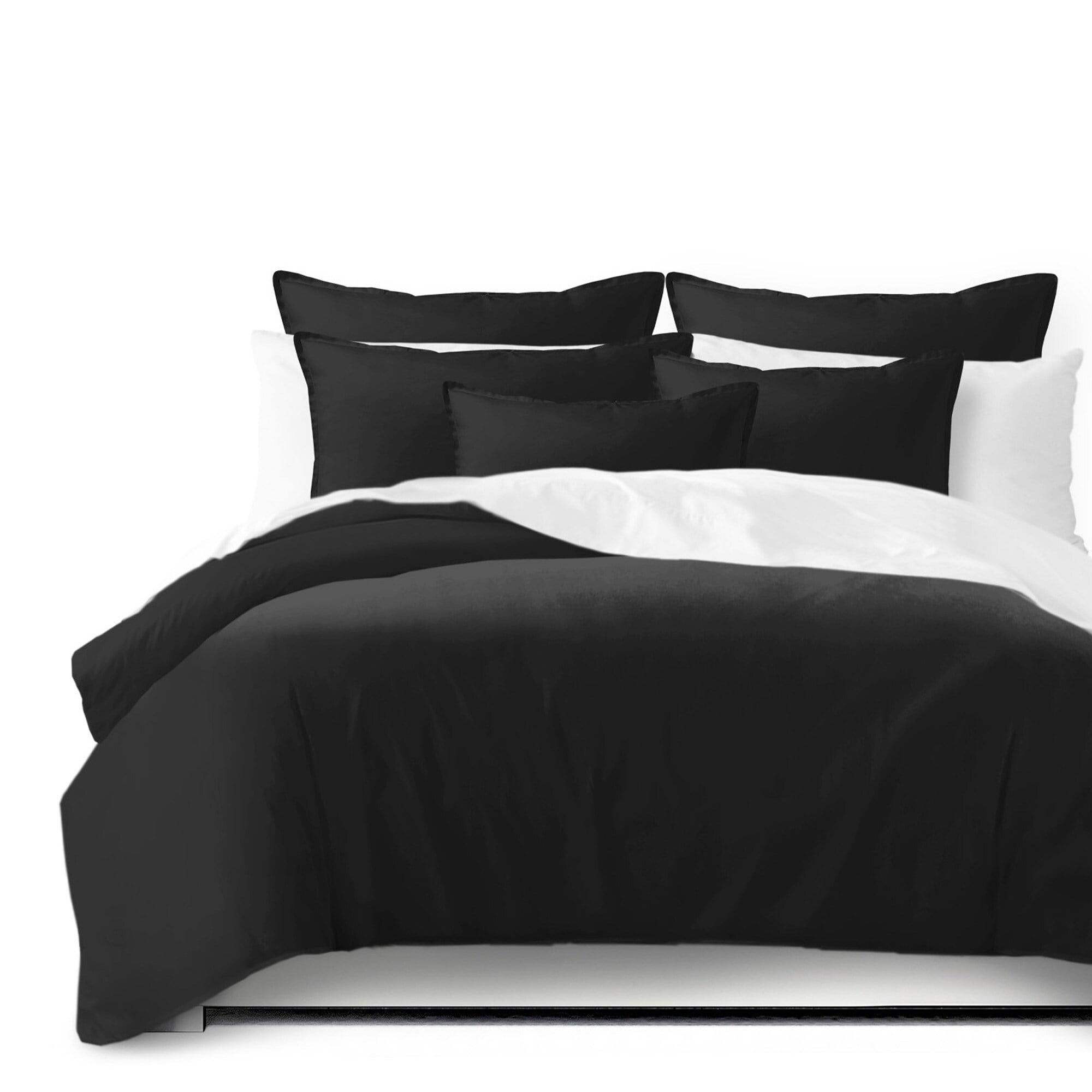 6ix Tailors Marcus Black Comforter and Pillow Sham(s) Set Full