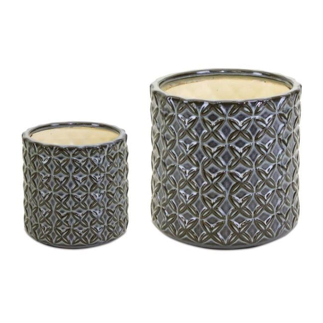 Home Decorative Pot (Set Of 2) 4.5"D X 4.5"H, 6.5"D X 6.25"H Terra Cotta