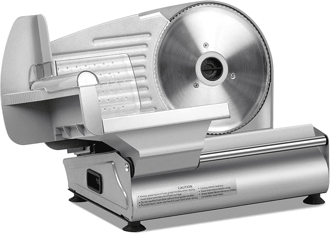 7.5" Electric Meat Slicer Machine for Home, with Stainless Steel Blade, 180 W, Adjustable Thickness, Easy to Clean, Food Slicer, Cuts Meat, Bread, Cheese and Deli, Sliver