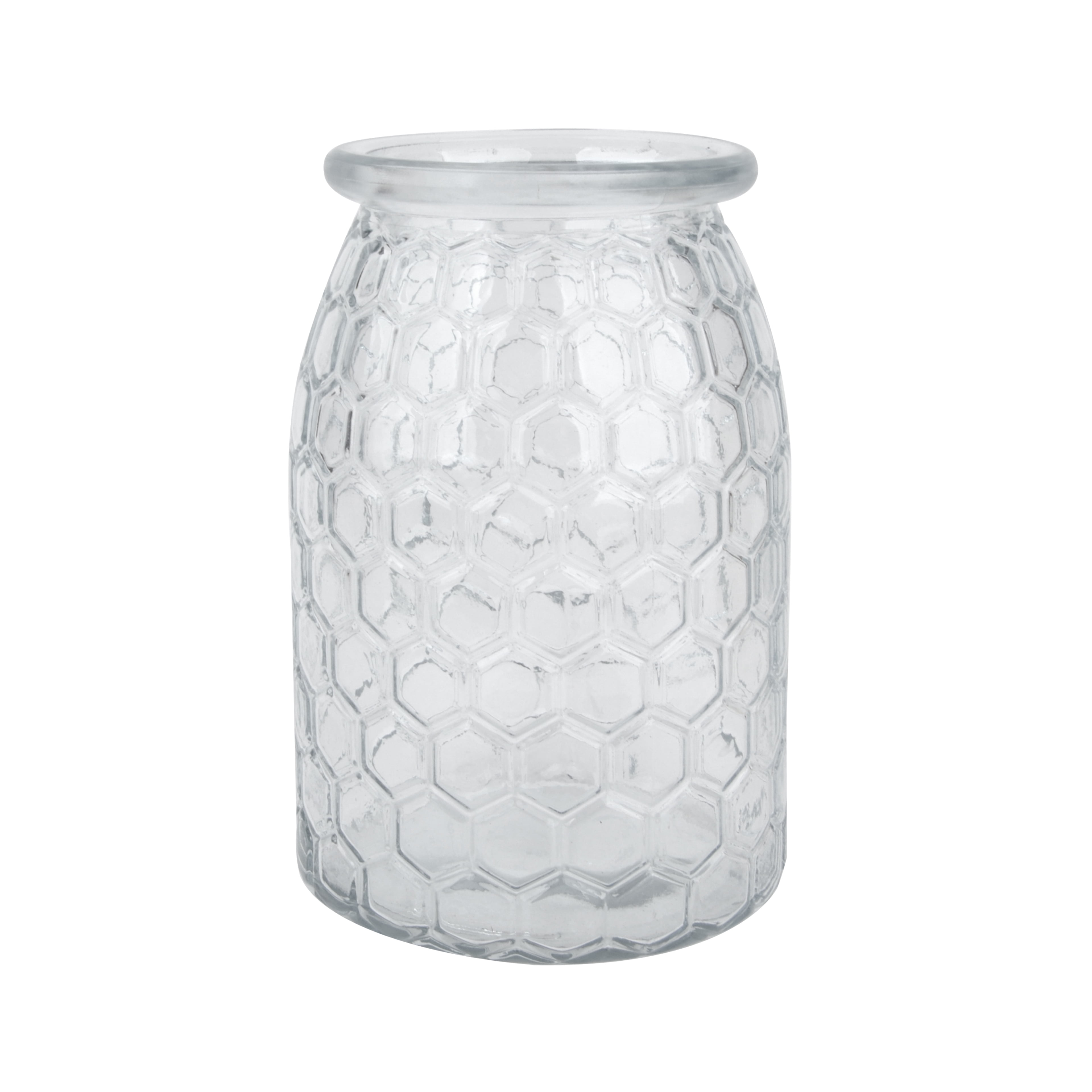 7.75" Clear Glass Honeycomb Vase by Ashland® - Baskets for Spring Home Décor and Crafting