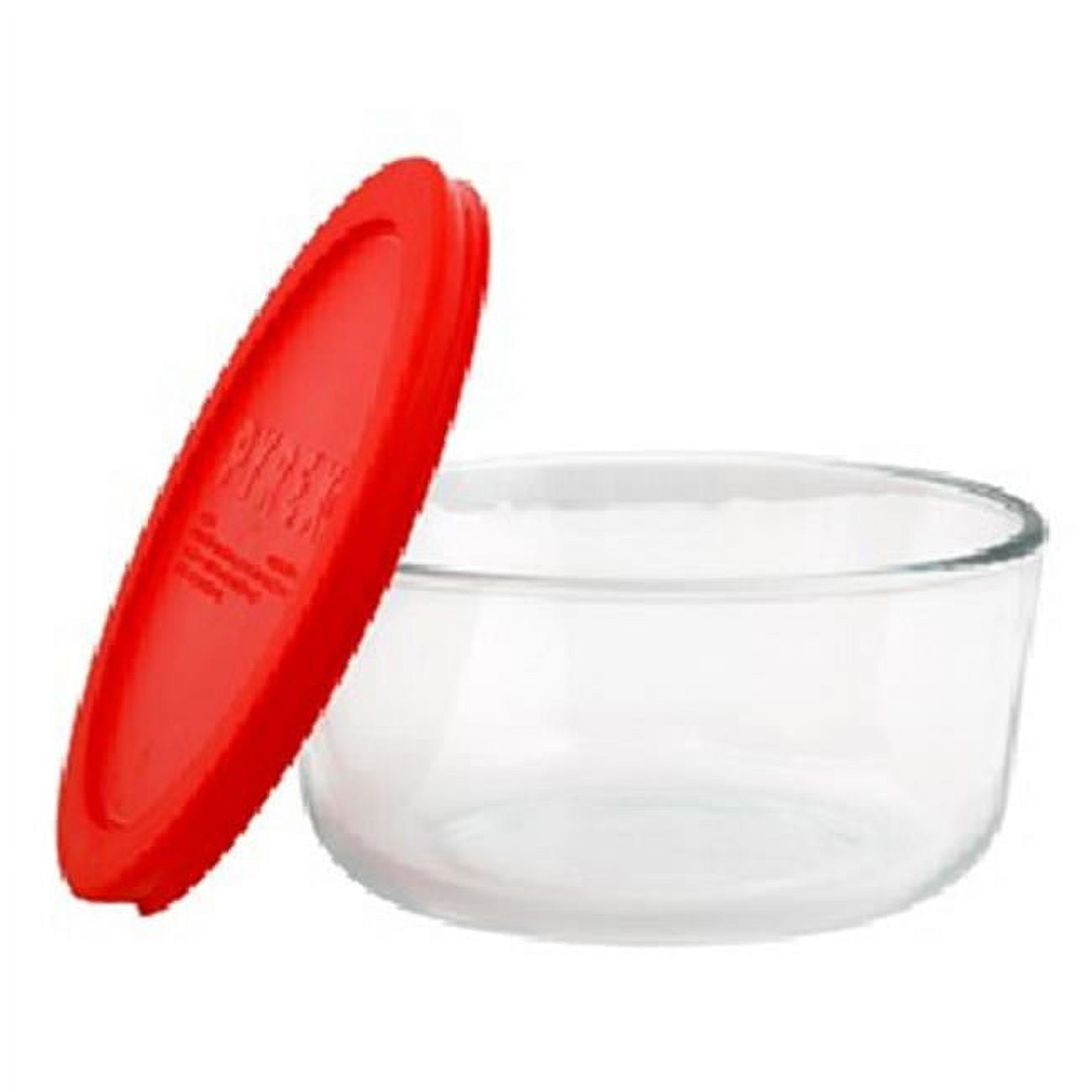 Pyrex Simply Store 7-cup Glass Food Storage Container with Red Lid