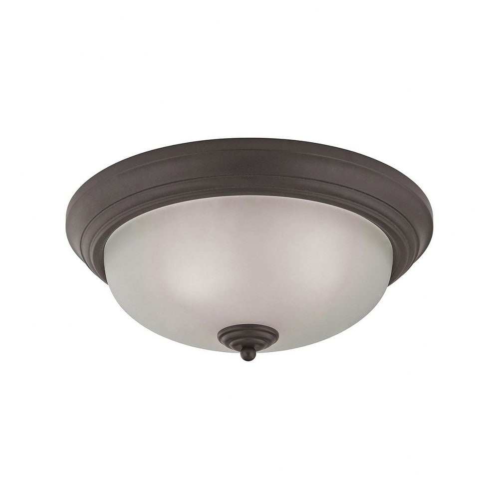 7023FM/10-Thomas Lighting-Huntington - Three Light Flush Mount-Oil Rubbed Bronze Finish