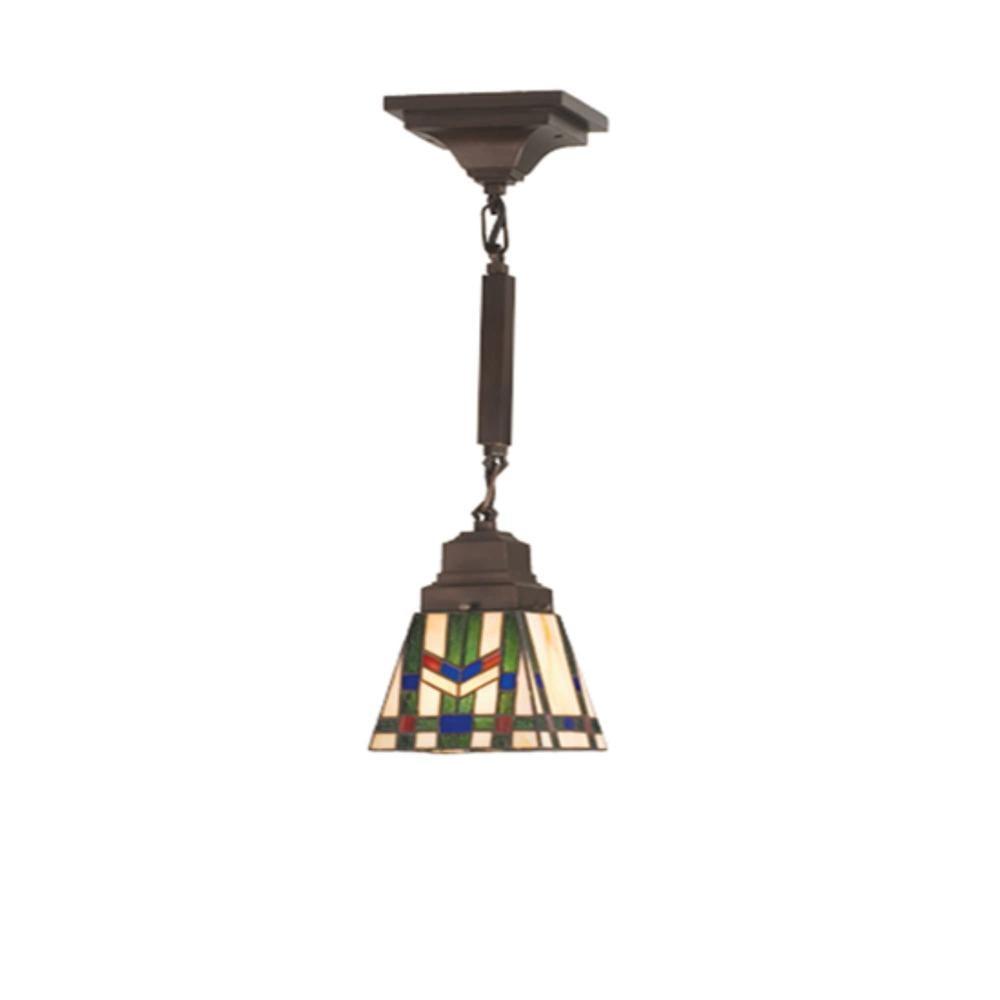 71618 Meyda 5"Sq Prairie Wheat Mini Pendant