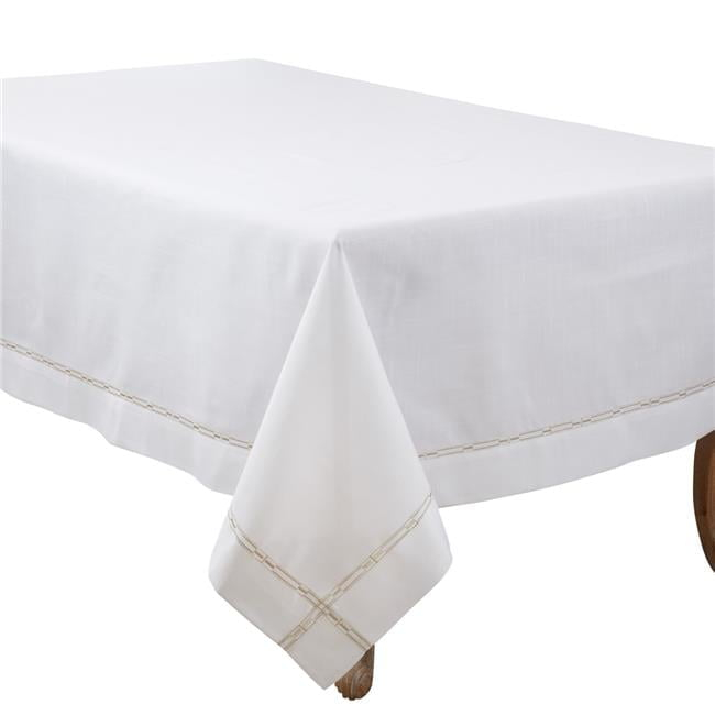 Saro Lifestyle Luxurious Tablecloth with Intricate Embroidery, 72"x160", Gold