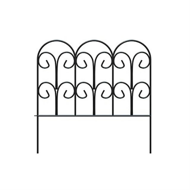7470933 EDGING SCROLL FENCE 18"" Panacea 18 in. L X 18 in. H Steel Black Scroll Garden Edging (Pack of 1)