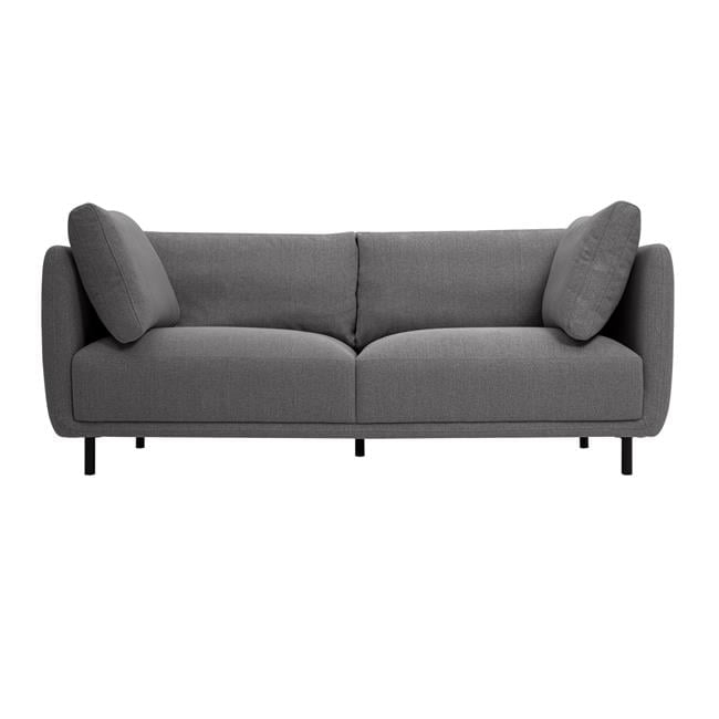 79 in. Ayi Polyester Upholstery Cushioned Sofa with 2 Throw Pillows, Gray