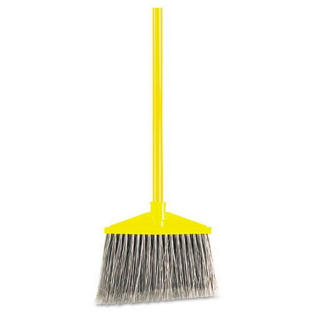 "7920014588208, Angled Large Broom, 46.78"" Handle, Gray/yellow | Bundle of 2 Each"