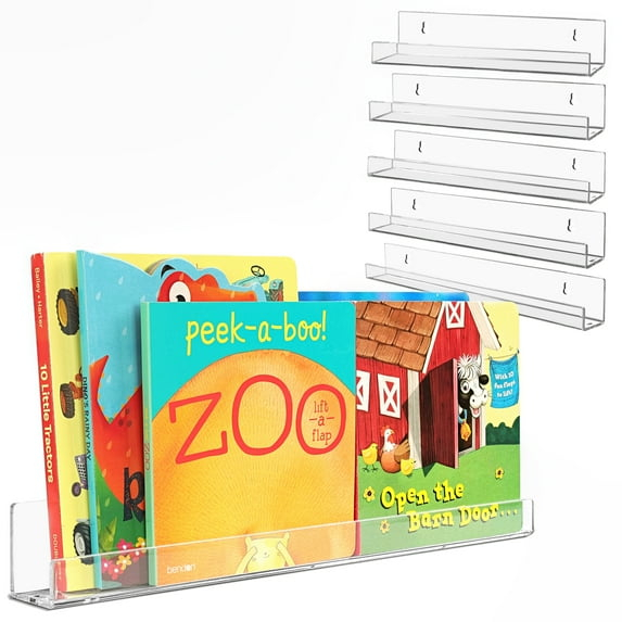 7Penn 2" x 15" Floating Book Display Shelves (Set of 6)
