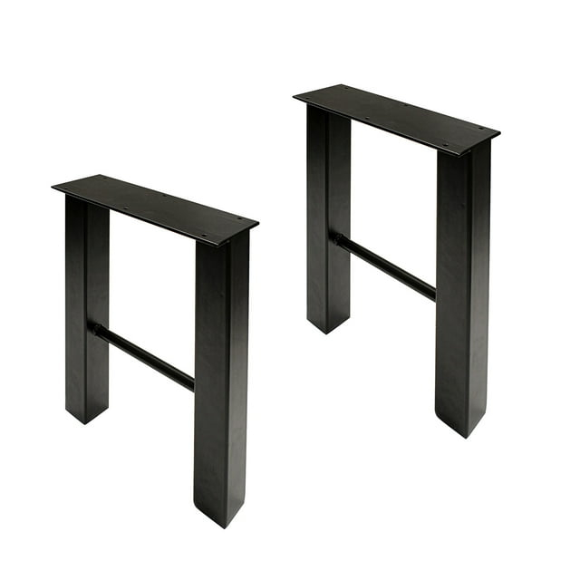 7Penn Industrial Metal Outdoor Table Legs in Black 2pk - 16 Inch Steel Legs