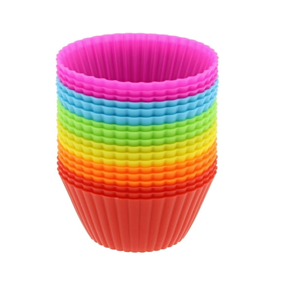 7Penn Silicone Cupcake Baking Cups Reusable Muffin Liners Small 18pc Solid Color