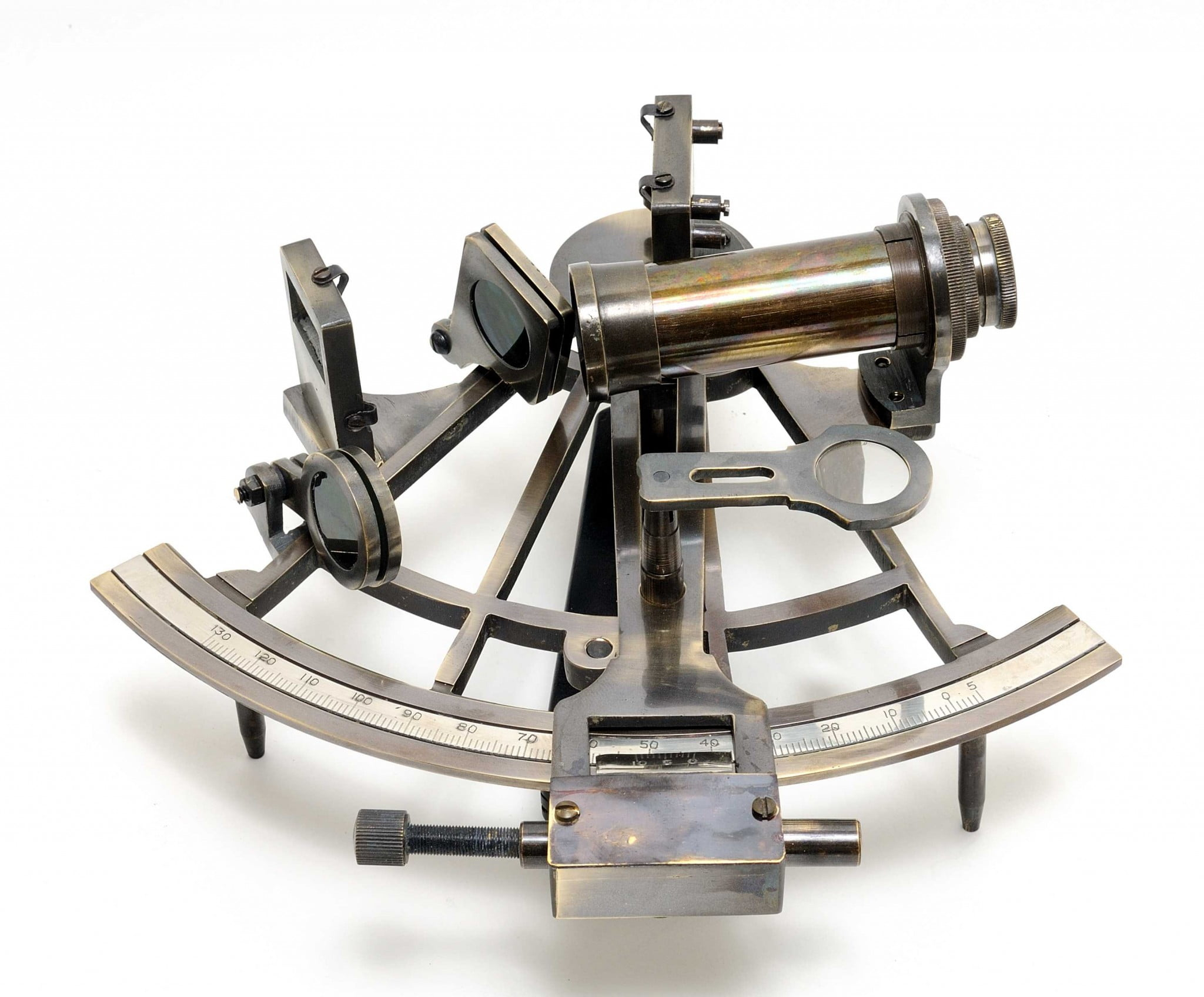 Nautical 8" Brass Working Sextant In Brown Antique | Marine Navigational Sextant
