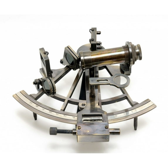 Nautical 8" Brass Working Sextant In Brown Antique | Marine Navigational Sextant