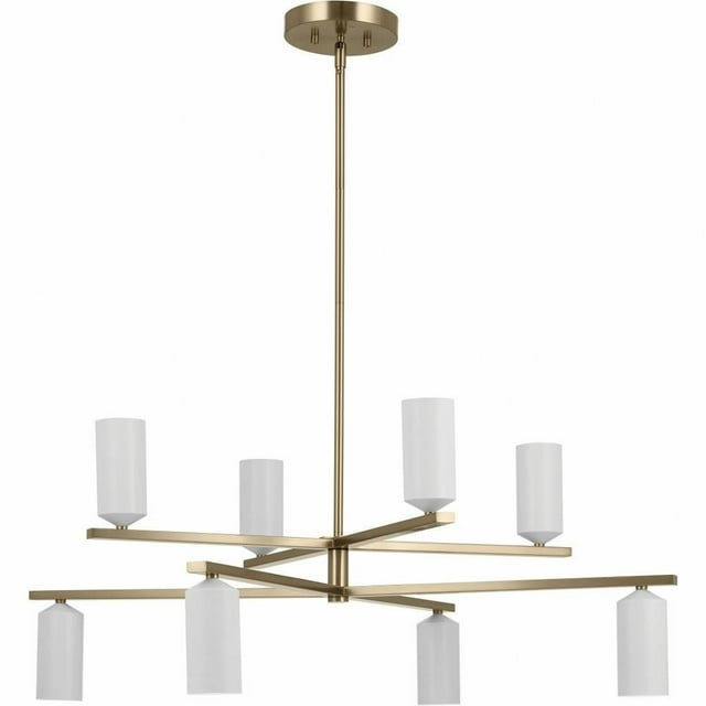 8 - Light Steel Dimmable Tiered Chandelier
