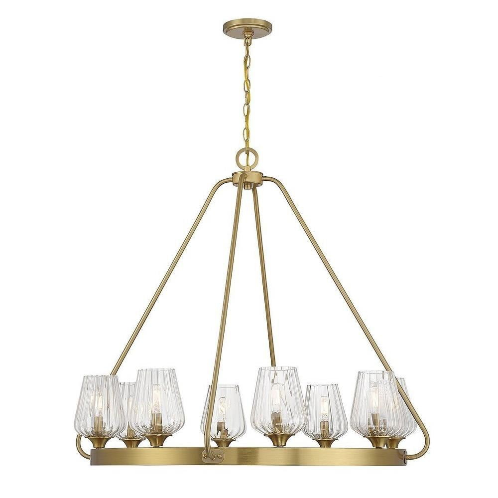 Savoy House Carlton 8 - Light Chandelier in  Warm Brass