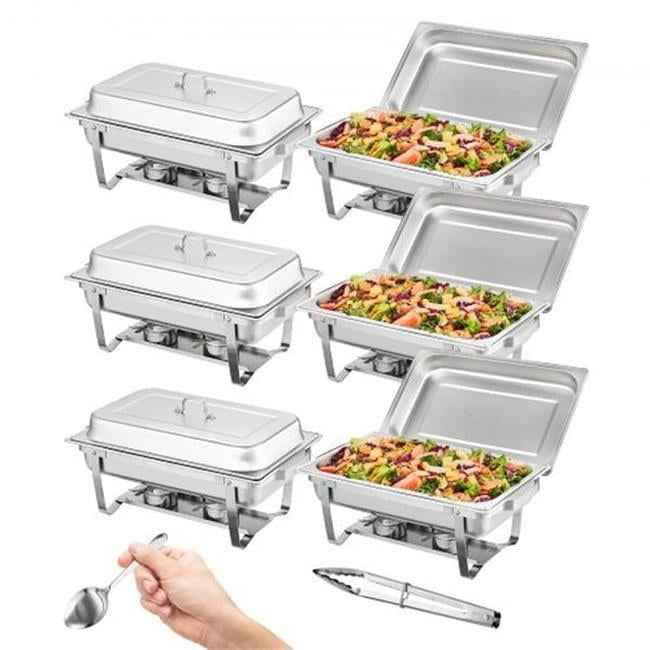 8 qt. Stainless Steel Chafing Dish Buffet Set with 6 Full Size Pans - Pack of 6