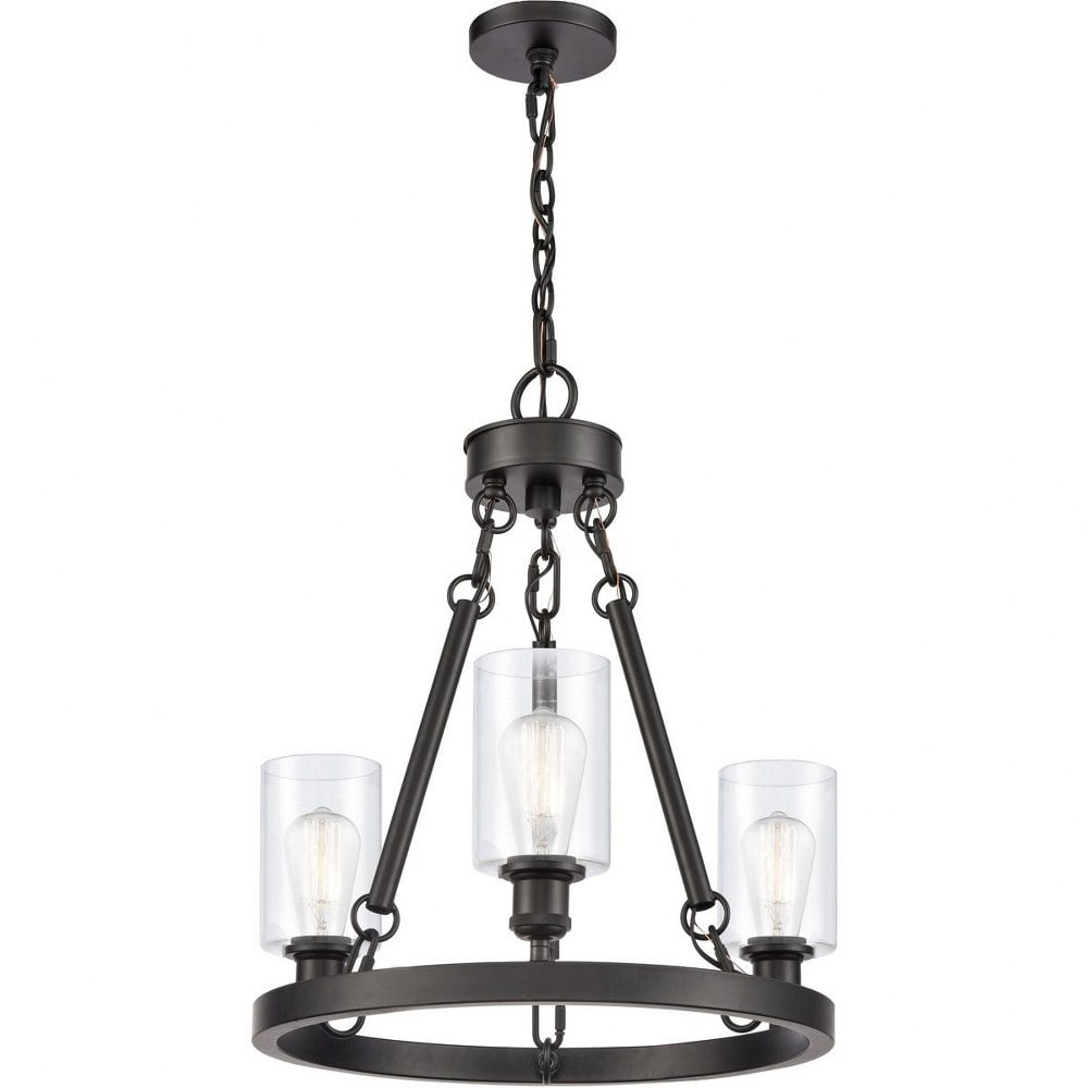 820-BK-G802-Innovations Lighting-Saloon - 3 Light Chandelier     -Traditional Installation
