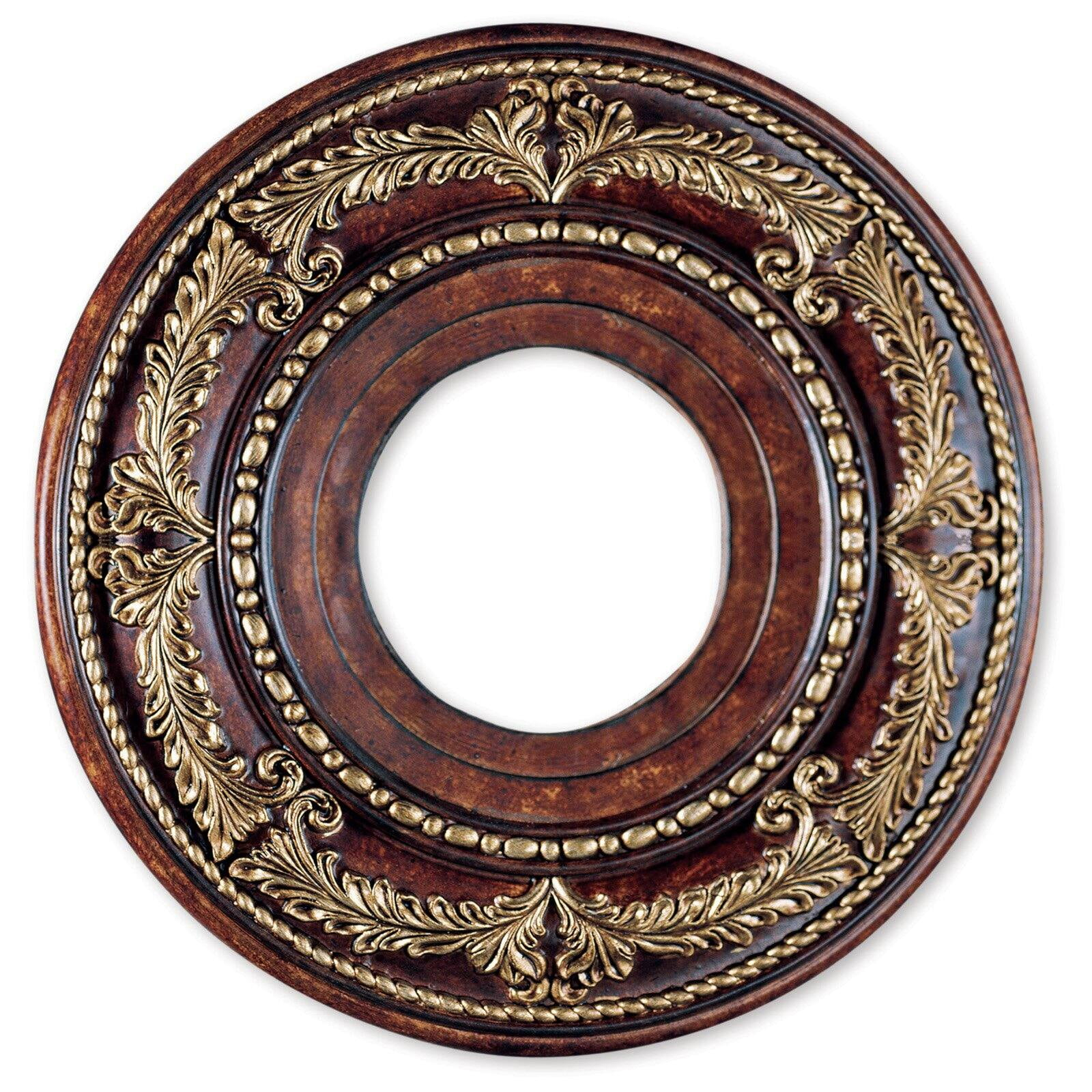 8204-63-Livex Lighting-Versailles - Ceiling Medallion in Style - 12 Inches wide by 1 Inch high-Verona Bronze/Aged Gold Leaf Finish