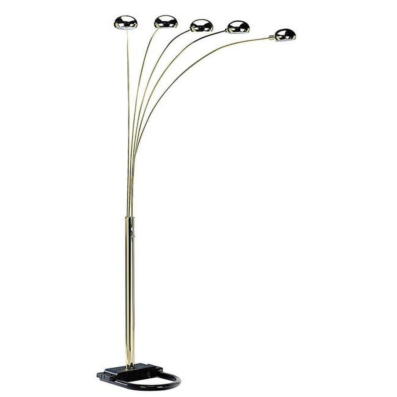 84 in. 5 Arms Arch Floor Lamp - Polish Brass