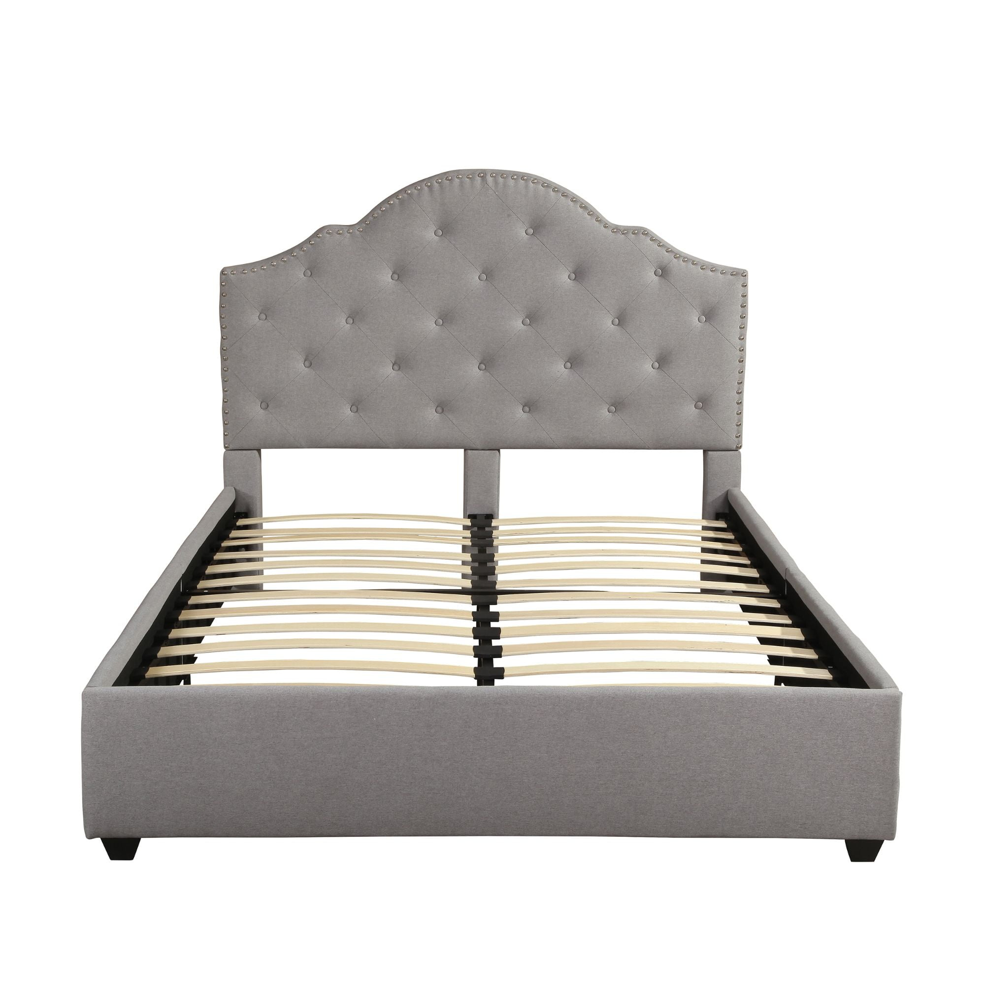 87" Ash Gray Contemporary Handcrafted Queen Size Bed Frame