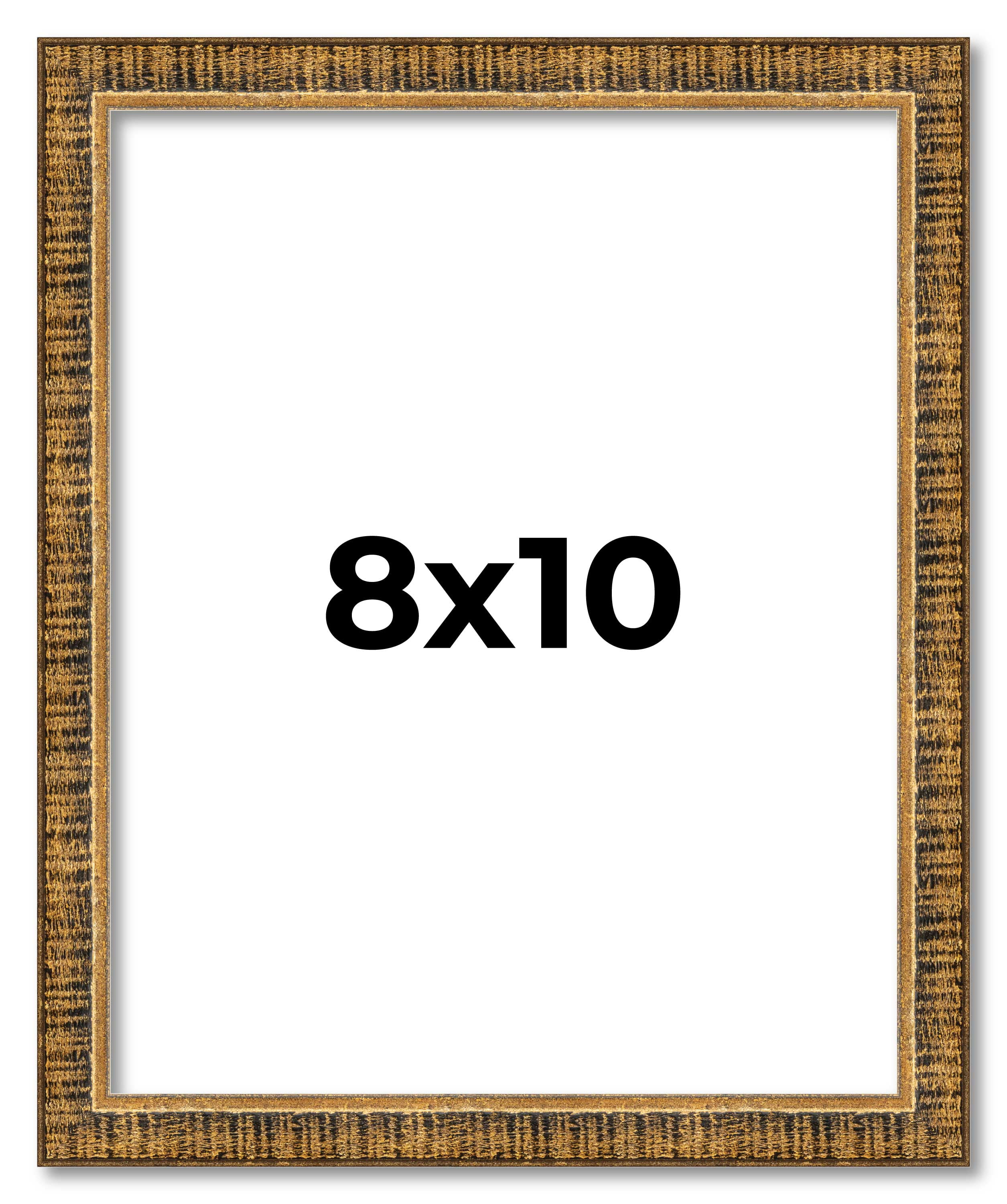 8x10 Frame Gold Picture Frame - Complete Modern Photo Frame Includes UV Acrylic Shatter Guard