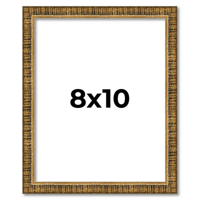 8x10 Frame Gold Picture Frame - Complete Modern Photo Frame Includes UV Acrylic Shatter Guard