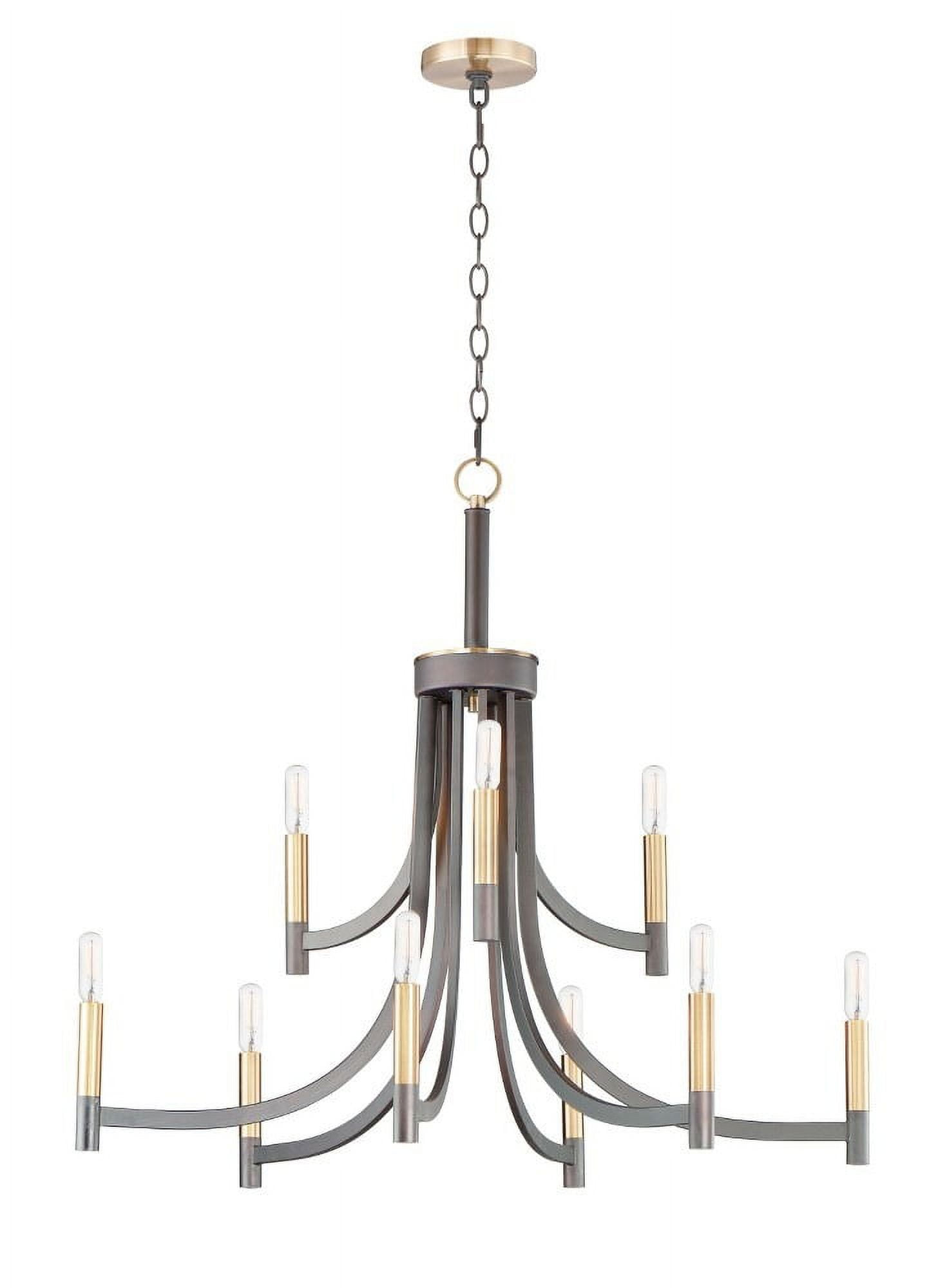 Maxim Lighting Lyndon 9 - Light Chandelier in  Bronze/Antique Brass