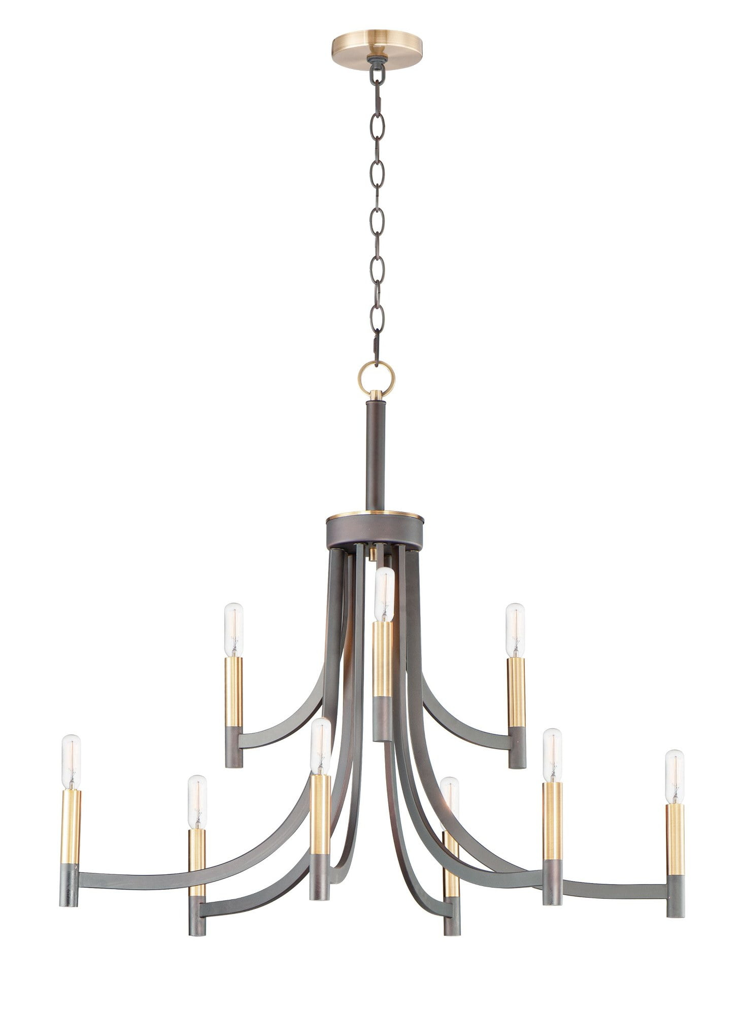 Maxim Lighting Lyndon 9 - Light Chandelier in  Bronze/Antique Brass