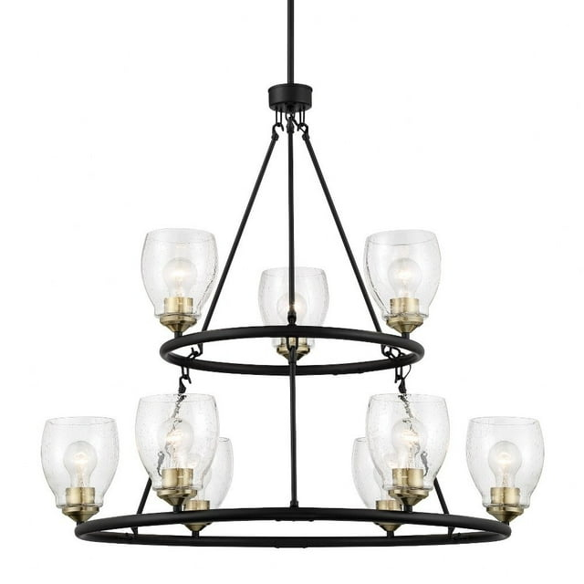 9 Light Chandelier In 31-Coal/Stained Brass Finish    -Traditional Installation Minka Lavery 2439-878