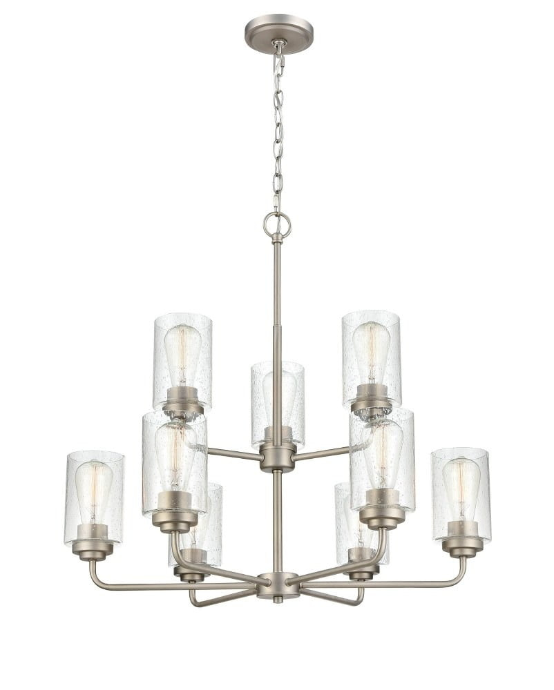Millennium Lighting Moven 9 - Light Chandelier in  Satin Nickel