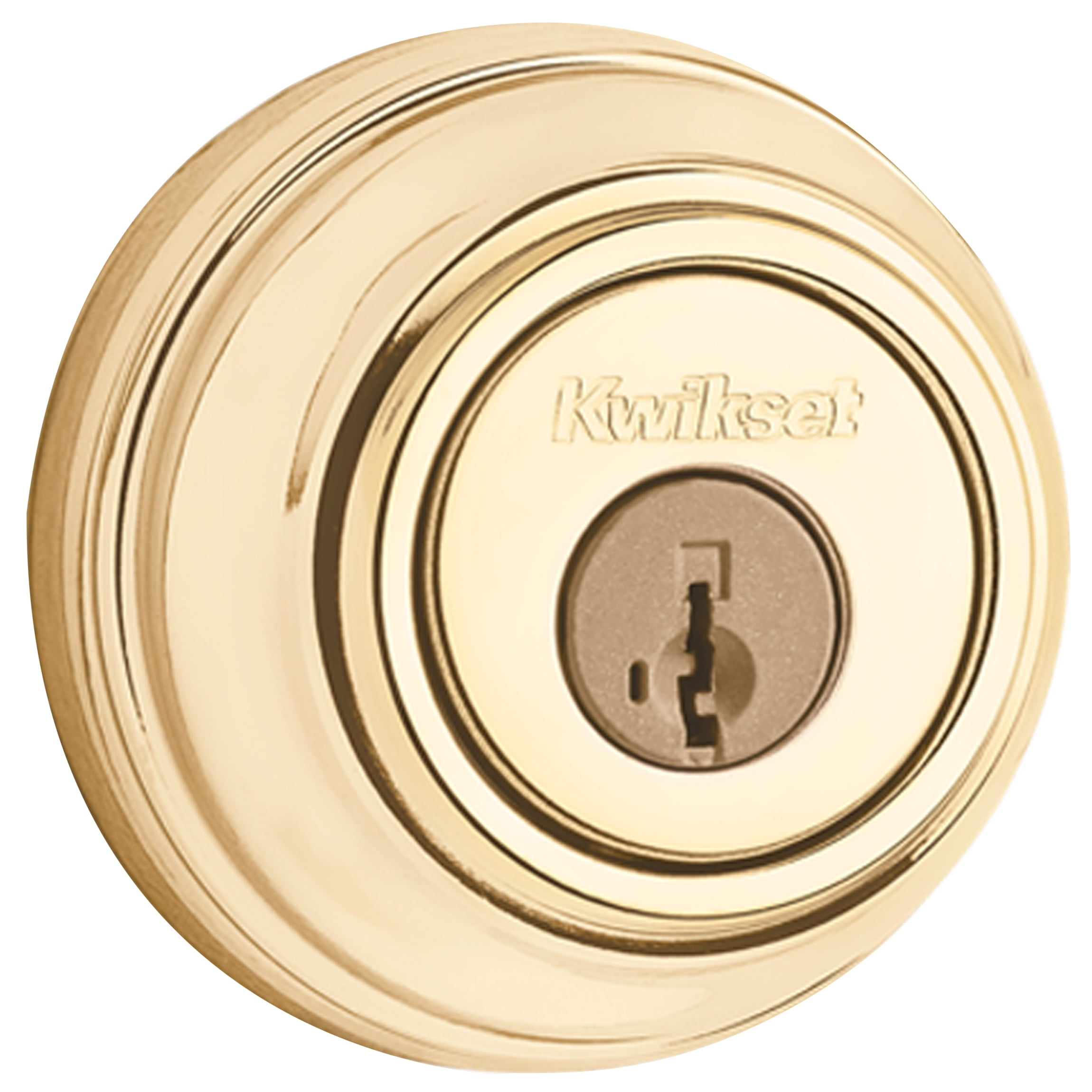 980 Deadbolt, Keyed One Side, featuring SmartKey Security™ in Polished Brass