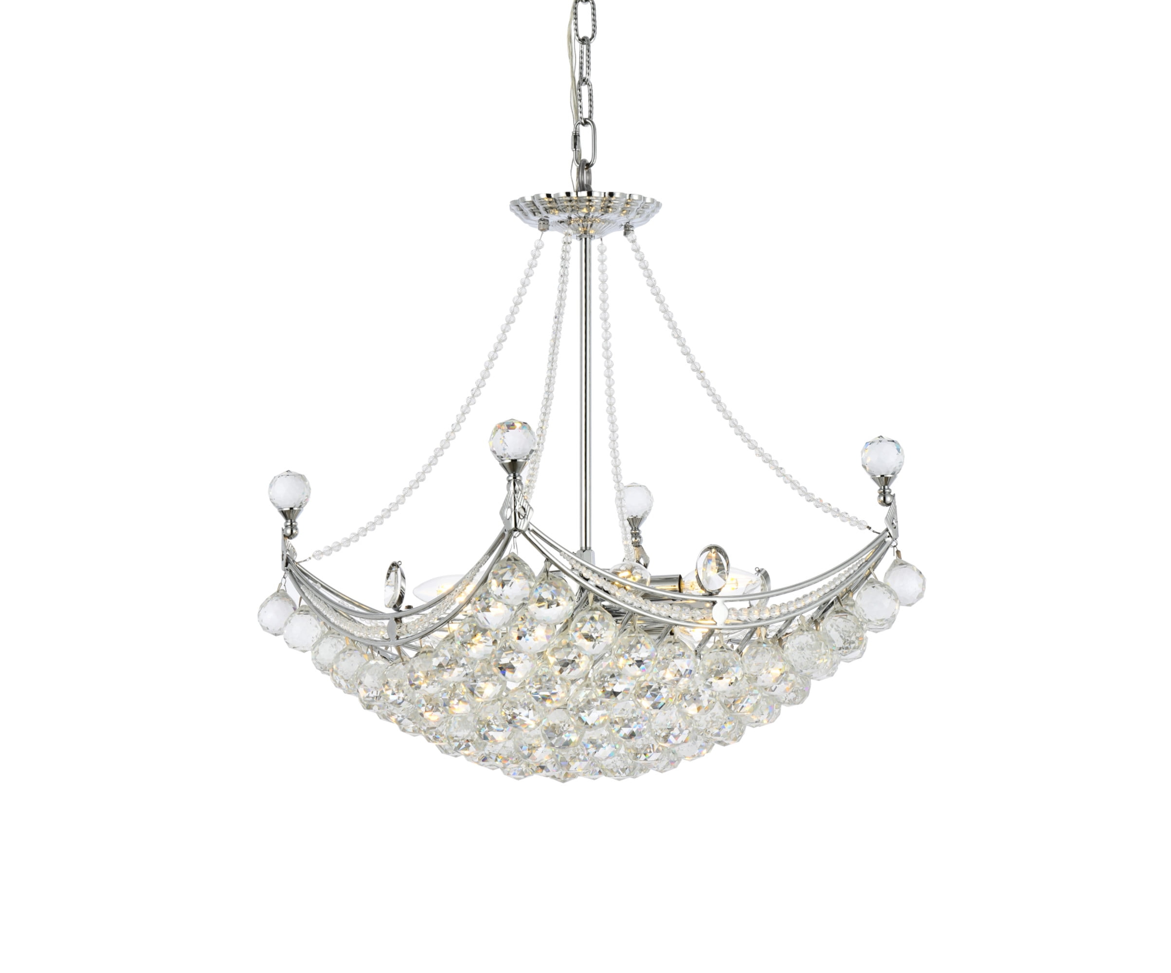 9800 Corona Colloection Chandelier L:20 in W:20in H:20in Lt:8 Chrome Finish (Royal Cut Crystals)