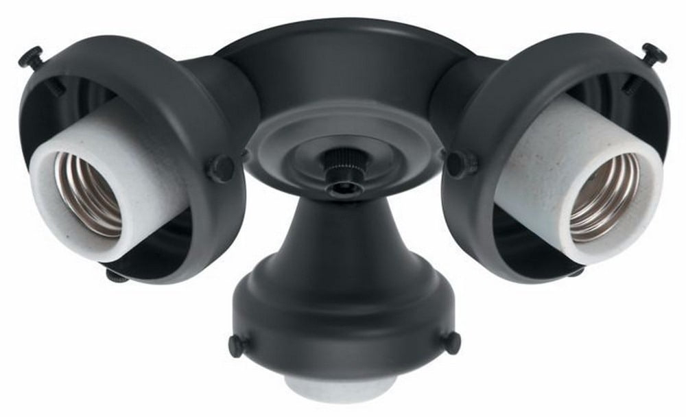 99140-Hunter Fans-Accessory-Three Light Fitter-7.5 Inches Wide by 2.6 Inches High-Black Finish