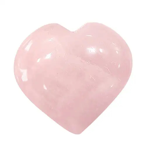 9Dzine Rose Quartz Crystal Heart for Home Decor Items 40-60 Gm | Crystal Heart Stone for Healing Meditation | Heart for Friendship Couple Gifts for Women
