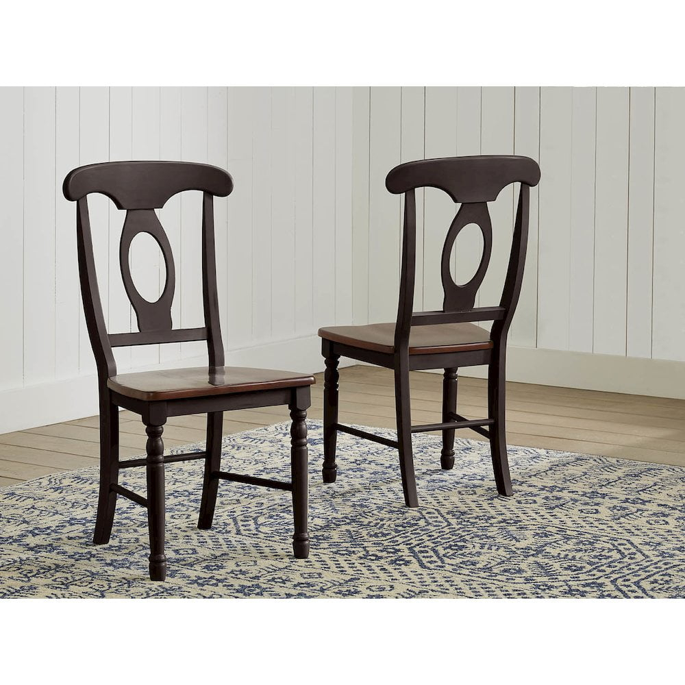 A-America British Isles Silla Auxiliar Napoleon, Acabado Roble-negro (Juego de 2)