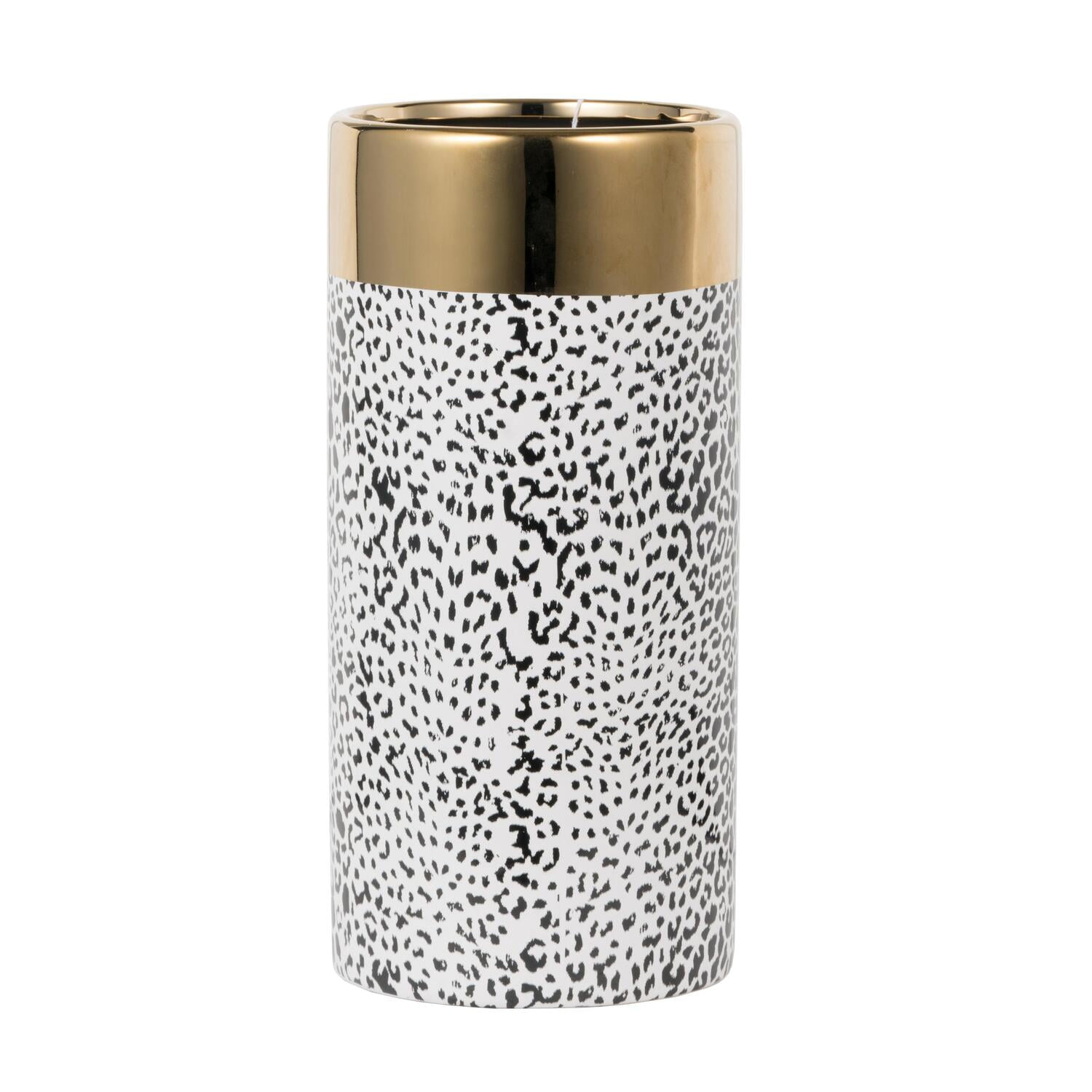 A&B Home 12" Ceramic Vase - Matte Gold, Matte Black