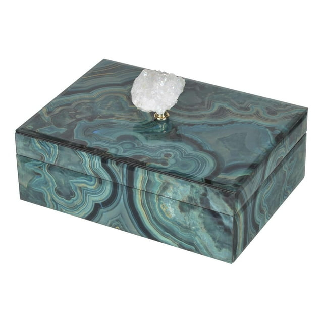 Bethany Marbled Box - Blue, Brown - Large