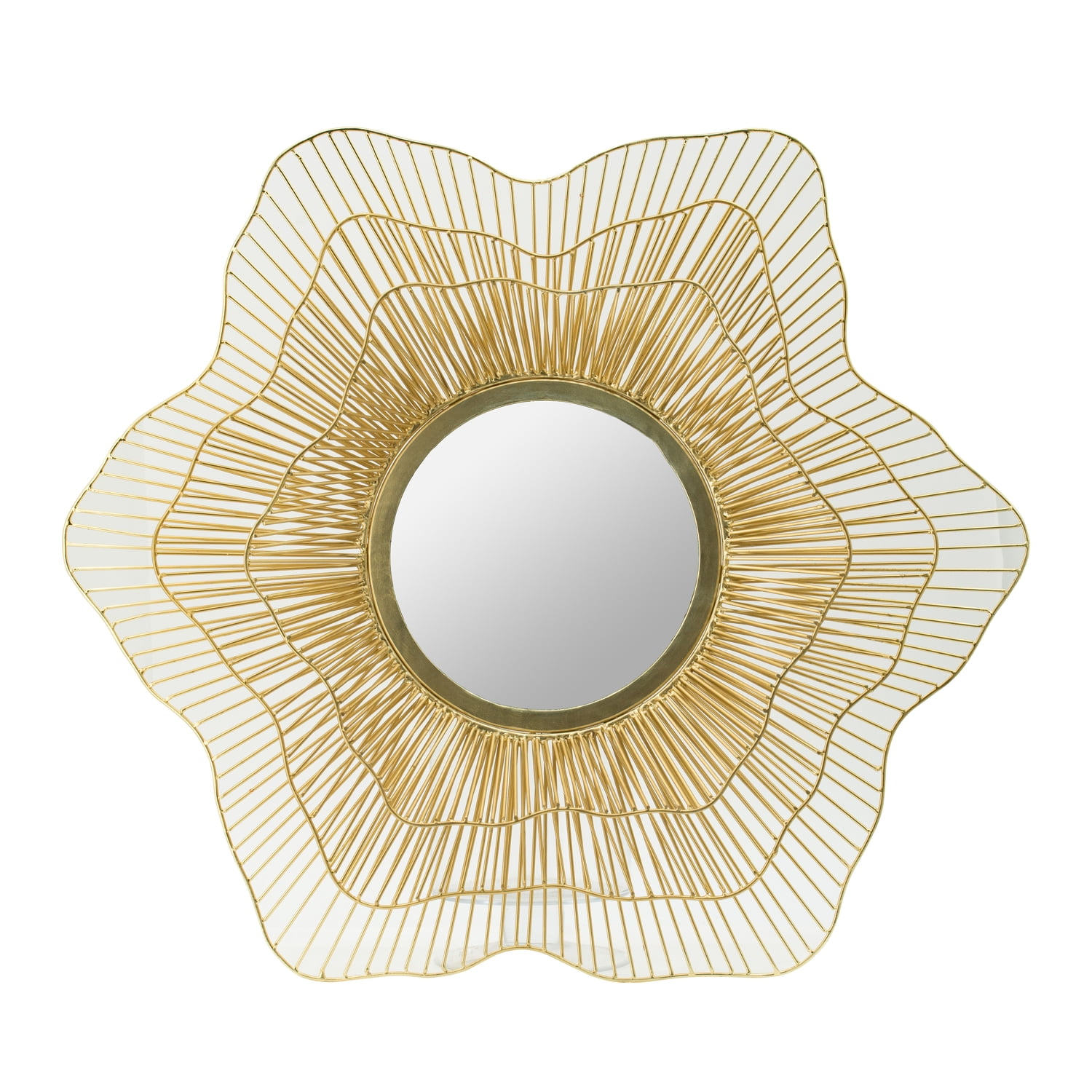 A&B Home Concentric Starburst Framed Wall Mirror - Gold Finish