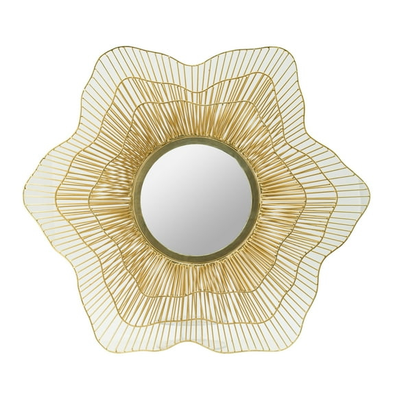 A&B Home Concentric Starburst Framed Wall Mirror - Gold Finish