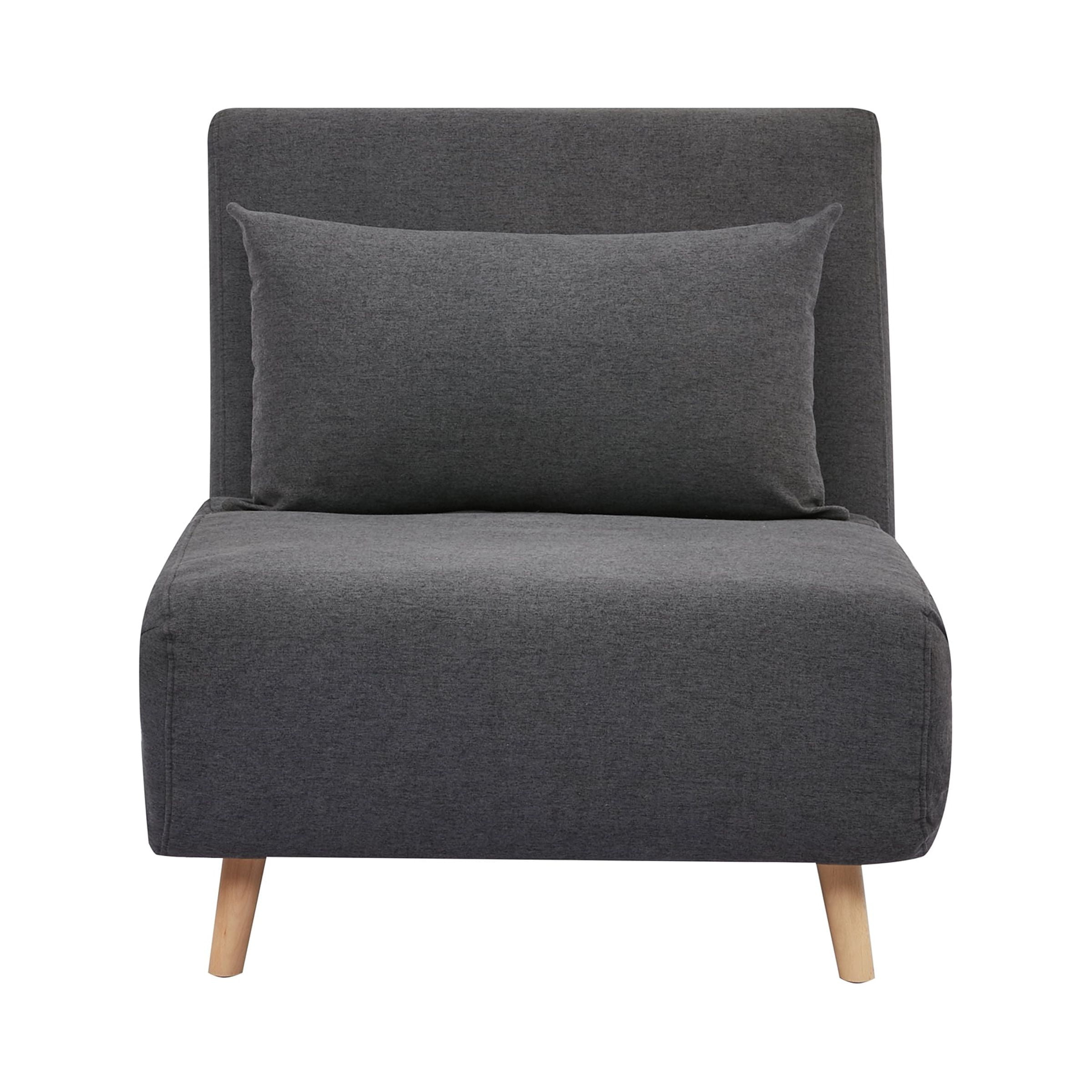 A&D Home Tustin Polyester Convertible Futon Chair, Charcoal
