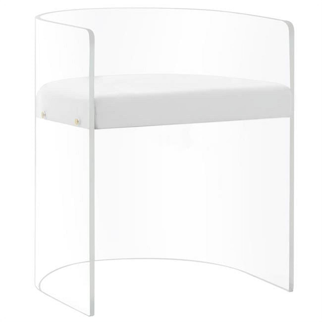 A La Carte Acrylic Chair w/ White Cushion in Clear
