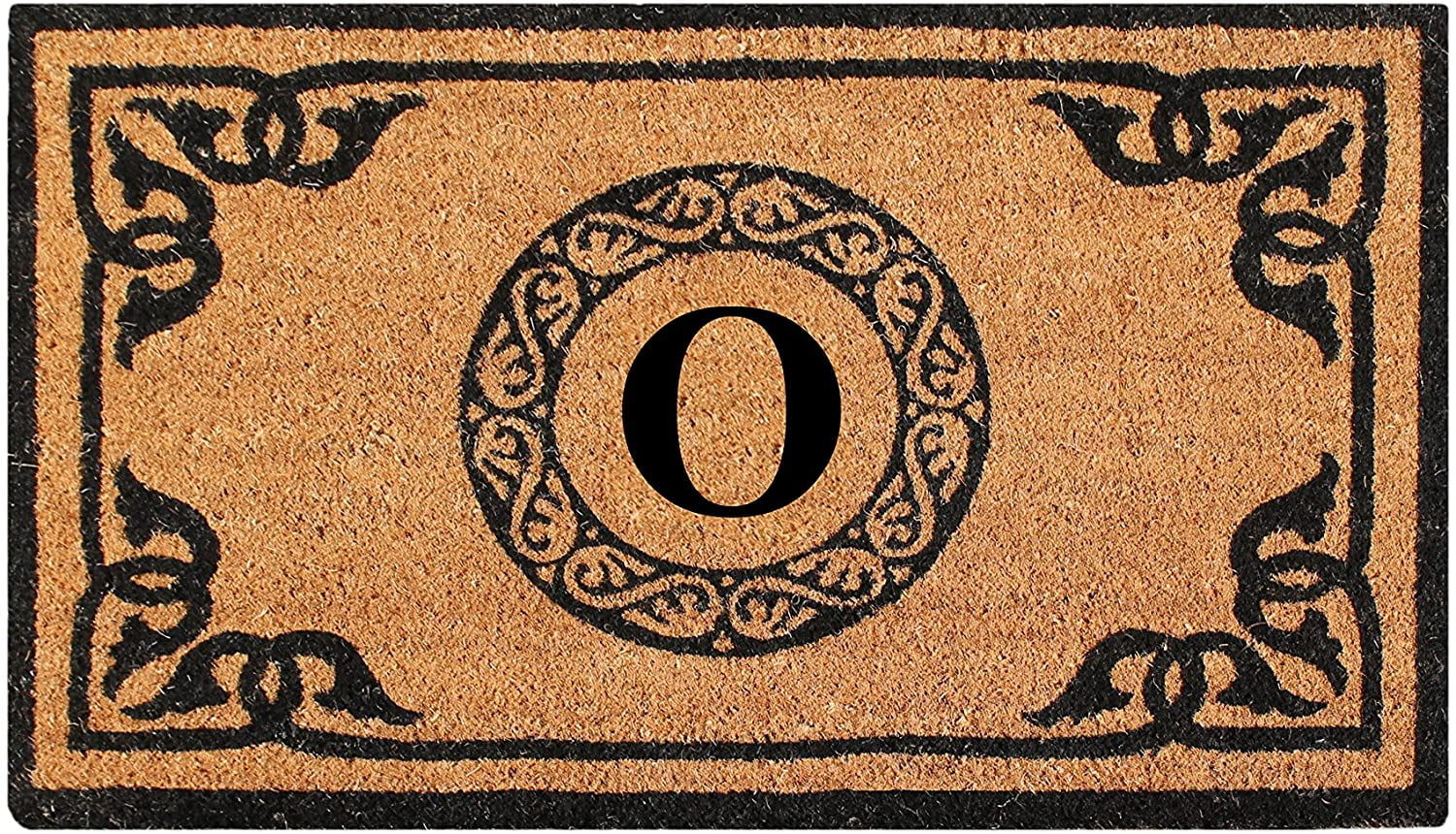 A1HC First Impression Hand Crafted by Artisans Geneva Monogrammed Entry Doormat, 24"X39" O