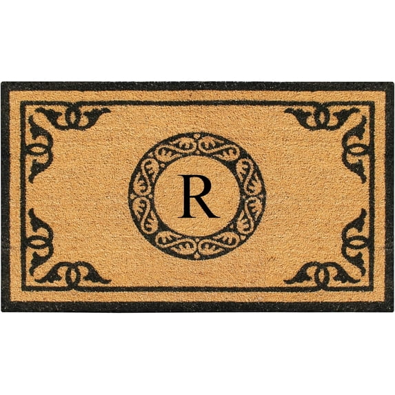 A1HC First Impression Hand Crafted by Artisans Geneva Monogrammed Entry Doormat, 24"X39" R