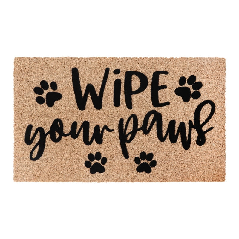A1HC Natural Coir Flocked Doormat with Heavy Duty Non-Slip PVC Backing Easy to Clean, Fade Resistant, Pet Friendly Outdoor Welcome Mat, Low-Profile Durable Doormat