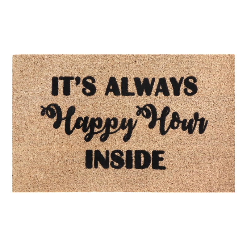 A1HC Natural Coir Flocked Doormat with Heavy Duty Non-Slip PVC Backing Easy to Clean, Fade Resistant, Pet Friendly Outdoor Welcome Mat, Low-Profile Durable Doormat 24"X36"